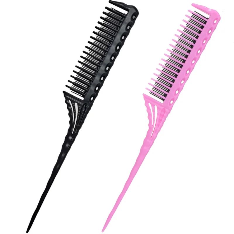 

1pc Professional Hair Combs Tip Tail Comb Barber Hairdressing Comb 3-Row Teeth Detangling Comb Salon Tools Barber Accessories