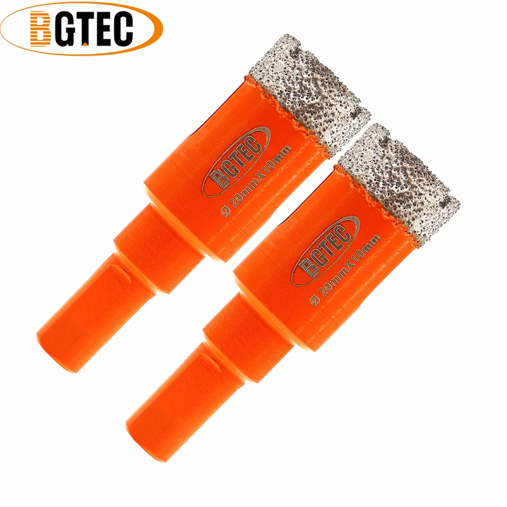 

BGTEC 2pcs Dia20mm Diamond Core Bits Triangle Shank Hole Saw Tile Drill Marble Granite Brick Drilling Crown For Angle Grinder