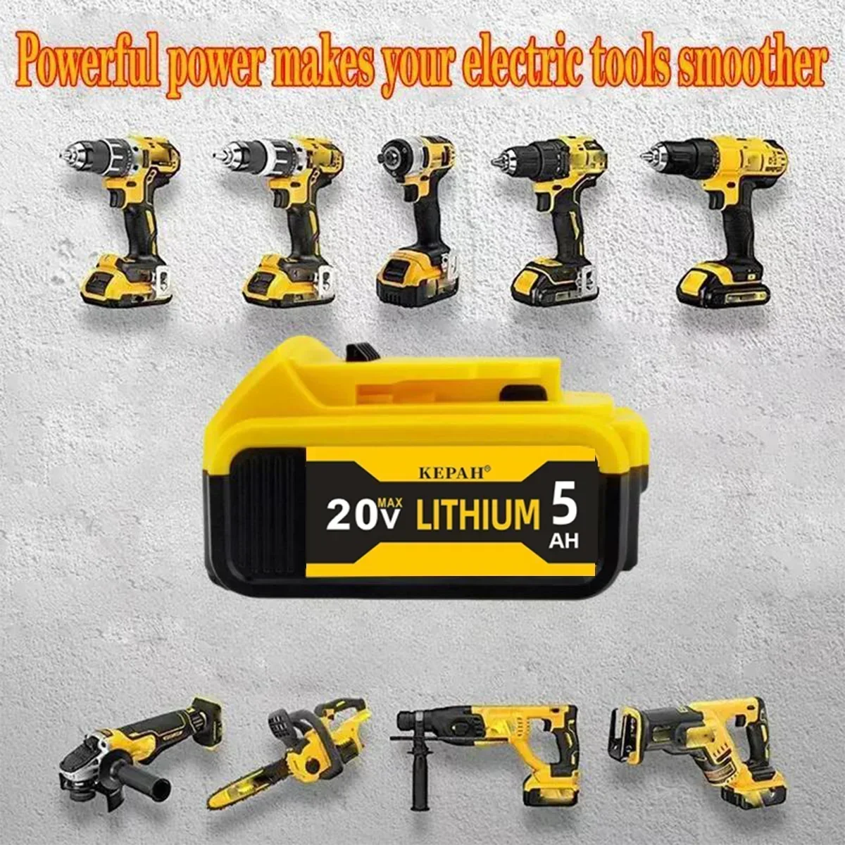 New 100% Original 5000mAh 20V for Dewalt Power Tool Battery DCB206 5.0Ah DCB205 DCB204-2