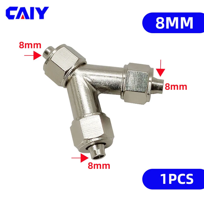 

3-ходовой пневматический медный воздушный соединитель для труб 6 мм, 8 мм, 10 мм, 12 мм, латунный шланг, быстроразъемный соединительный адаптер