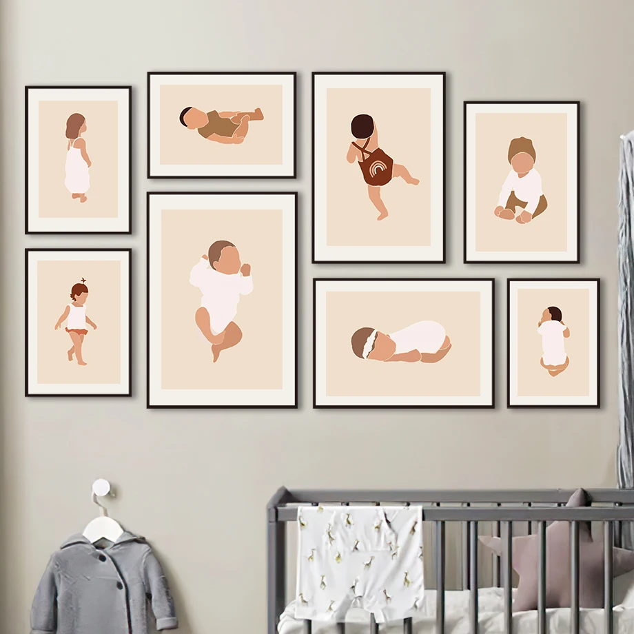

Cute Baby Boy Girl Nursery Kids Posters And Prints Wall Art Canvas Painting Pictures For Kids Bedroom Decoration Unframed
