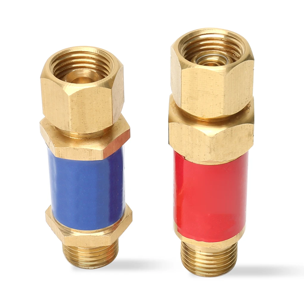 

2 Pieces Fuel Oxygen Check Valve Flashback Arrestor 9/16 Inch-18 UNF B Size Fitting Portable Welding Torch End Welder