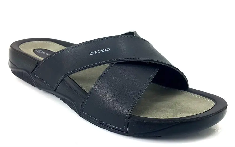 

Индивидуальные и удобные черные мужские тапочки Ceyo 9877 анатомические с 2023 трендовой новой сезонной модельной полиуретановой обувью