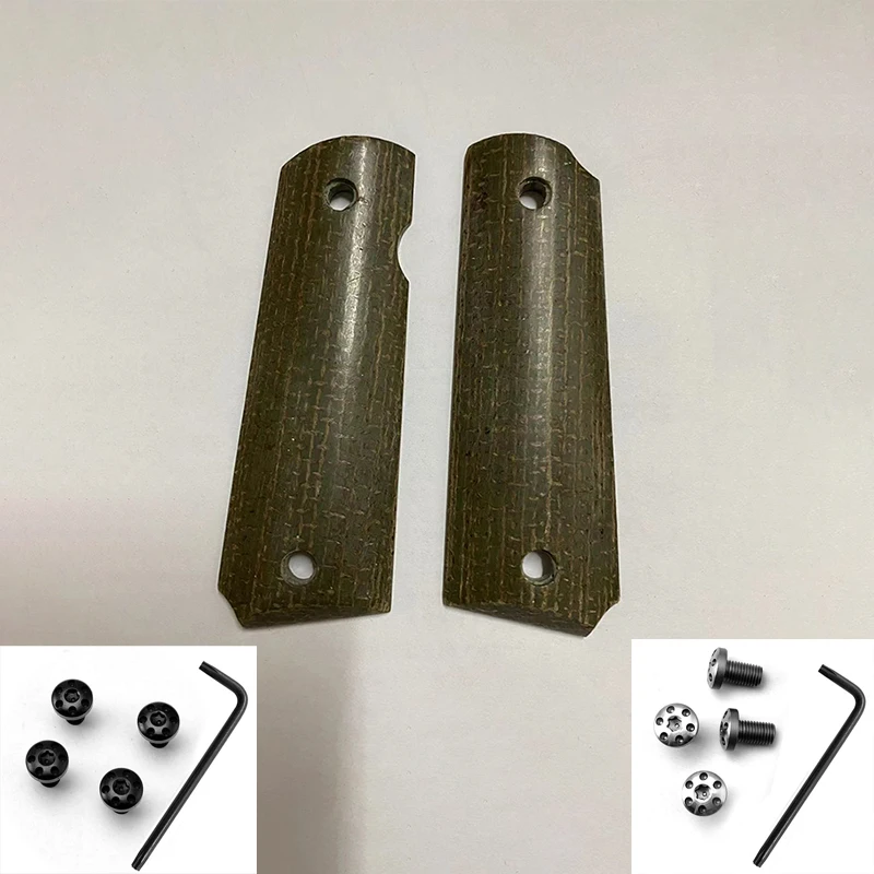 

With Screws Wrench Green Flax Micarta Grip Handle Patches Replacement For 1911 Models Scale DIY Making Parts Accessories Replace