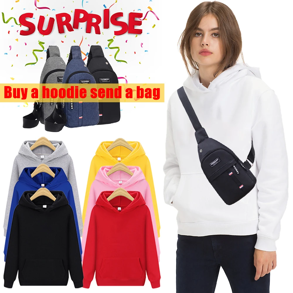 

Женские толстовки, Осенние тонкие свитшоты, Женские флисовые повседневные пуловеры, женские топы, купите 1 и получите 1 наплечную сумку в слу...