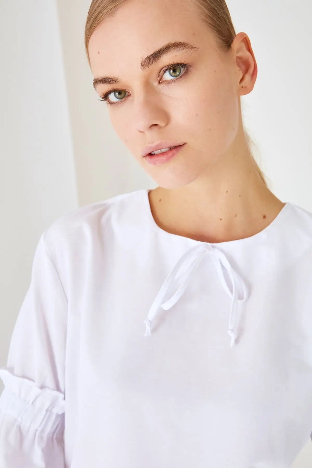 

White Collar Sleeve Tunic Detail Muslim Tunic 2021 Fashion