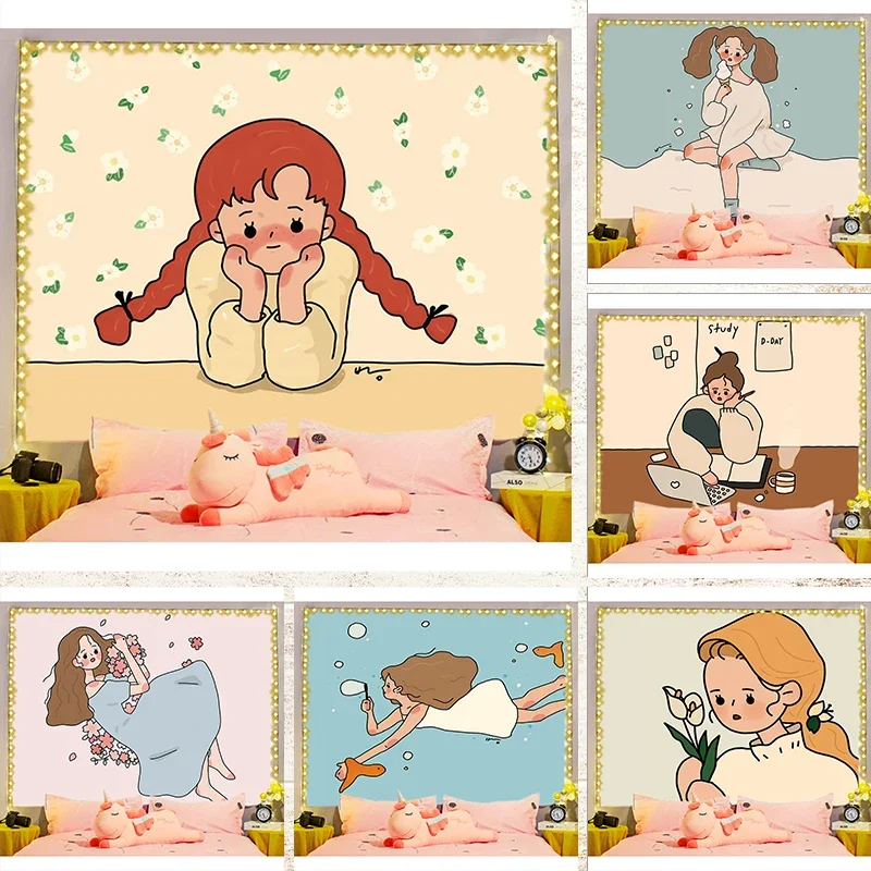 Ashou Kawaii декор для комнат гобелен настенный Декор домашнее украшение эстетическое