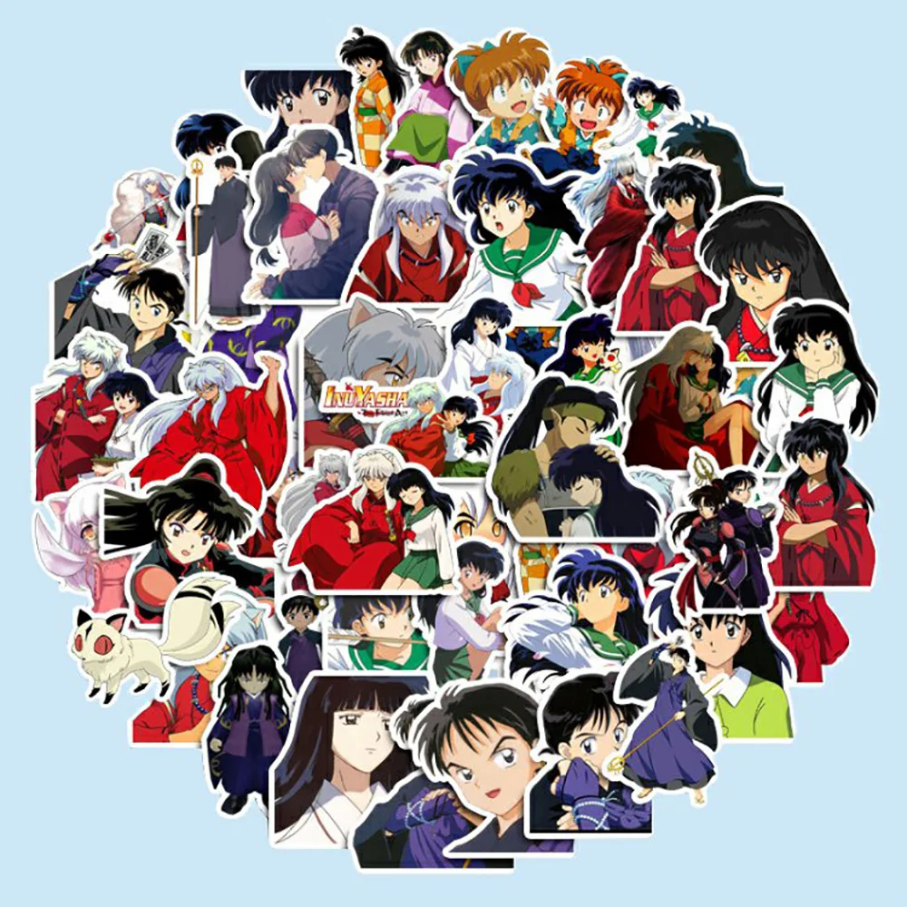 

Стикеры аниме Inuyasha, 10/50 шт., водонепроницаемые наклейки для ноутбука, мотоцикла, багажа, сноуборда, холодильника, автомобиля