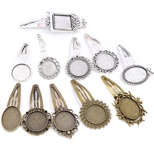 16 мм 18 мм 20 мм круглаяОвальная 18x25 мм Античная Посеребренная бронзовая медная заколка для волос с цветком заколки для волос основа для закрепления кабошона Cameo