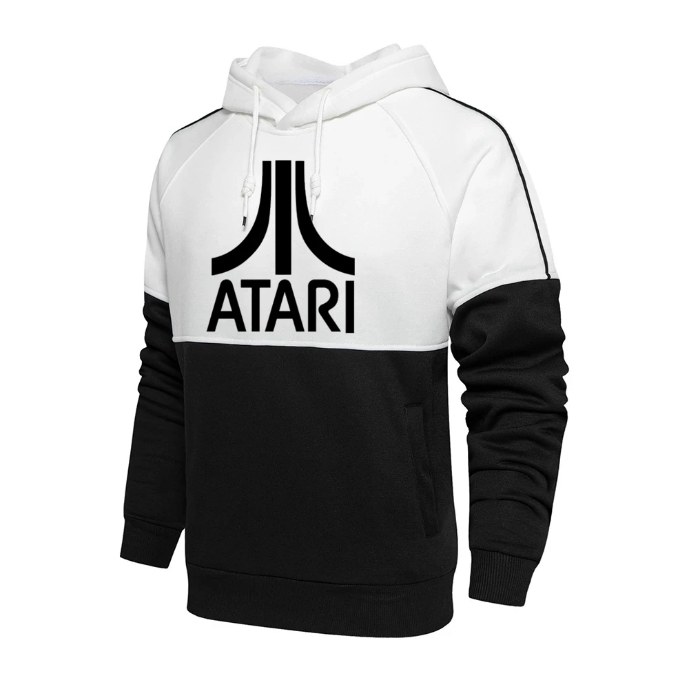 

2022 ATARI Spliced Hoodies Men's Fashion Game Clothing Fun Men's Hoodie Cool Printed Men's Tops Street hip-hop sweatshirt
