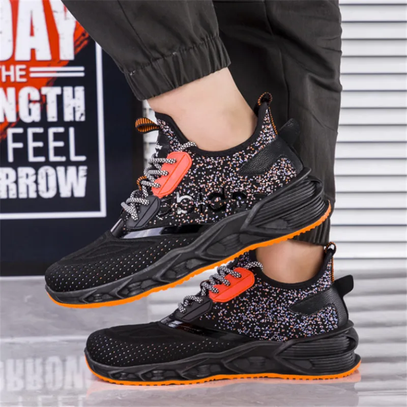 

New men's basketball sneakers non-slip lacing fly woven mesh breathable men's shoes sneakers vulcanized shoes mens shoes
