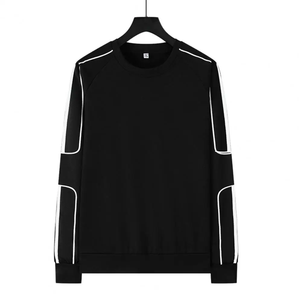 

Chic Round Neck Wear-resistant Spring Sweatshirt Men Sweatshirt Young Style Elastic Cuff