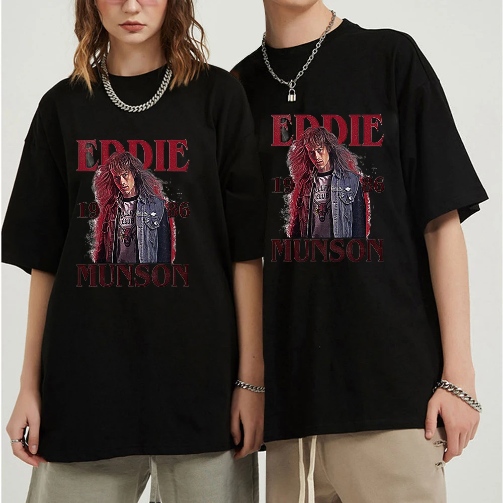 

Oversized T-shirts Season Hellfire Club Eddie Munson 1986 T-shirts for Men Clothing Eddie Munson Merch Overiszed Tshirt