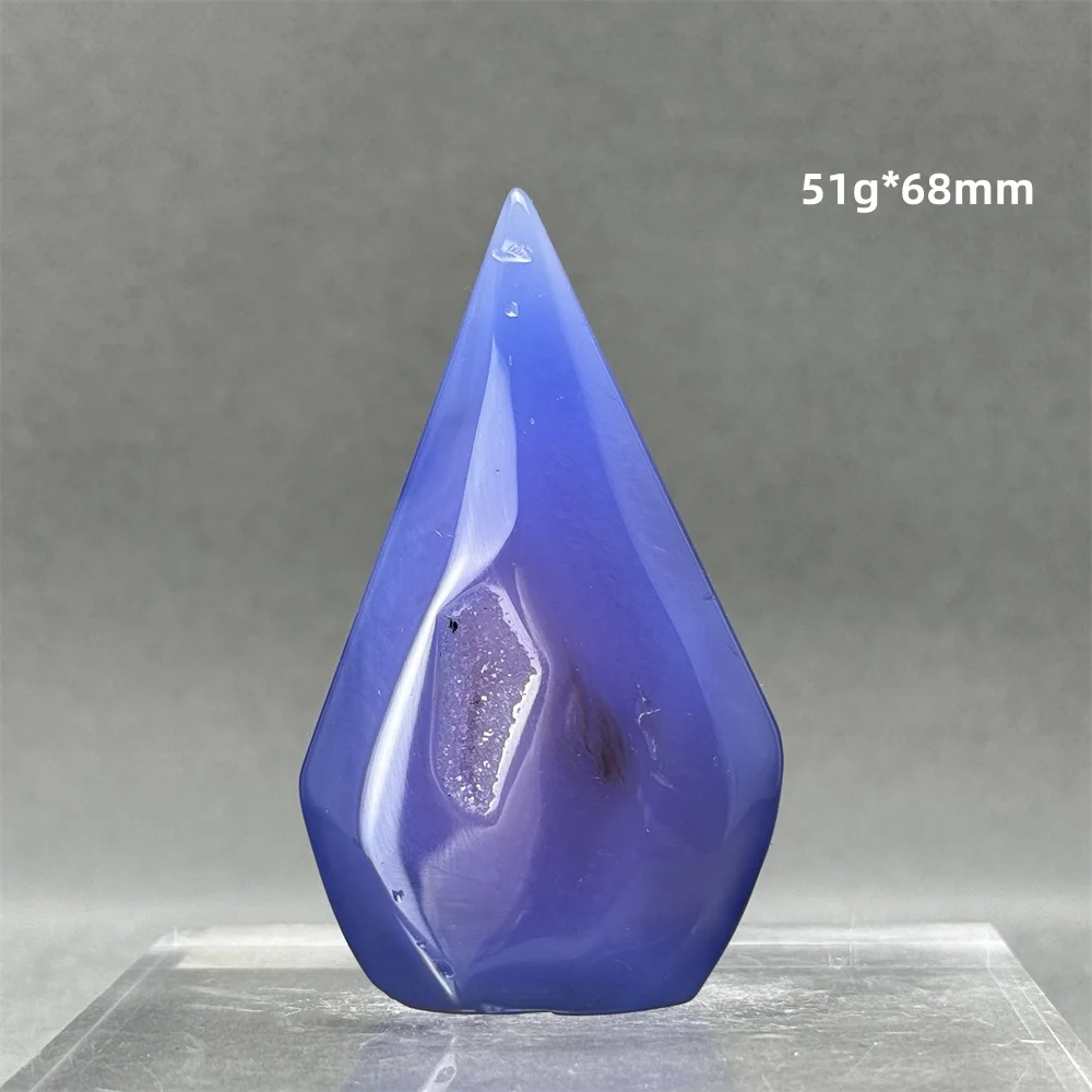 Синий Агат геода из натурального камня