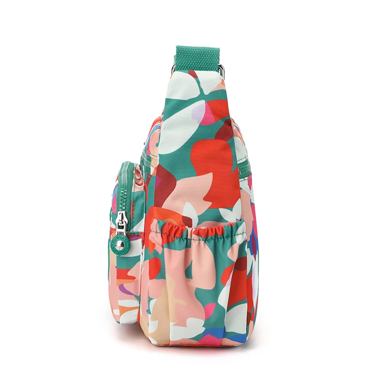 Women's Messenger Bags Large Capacity Nylon HandBags Waterproof  Flower Printing Shoulder Bags Ladies Travel Sling Bag Summer