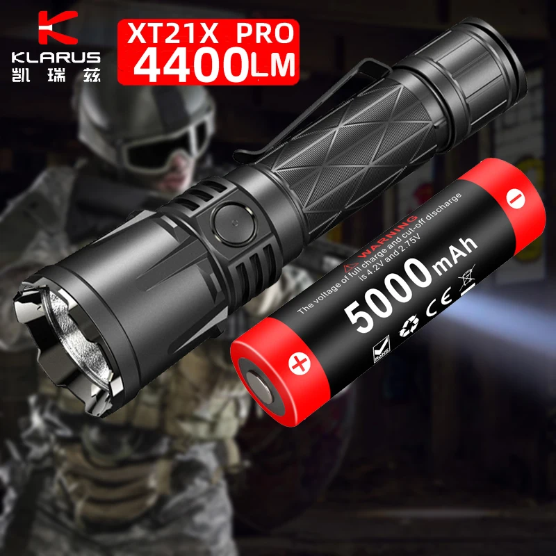 2022 Klarus XT21X PRO мощный светодиодный фонарик 4400 лм полицейский тактический с
