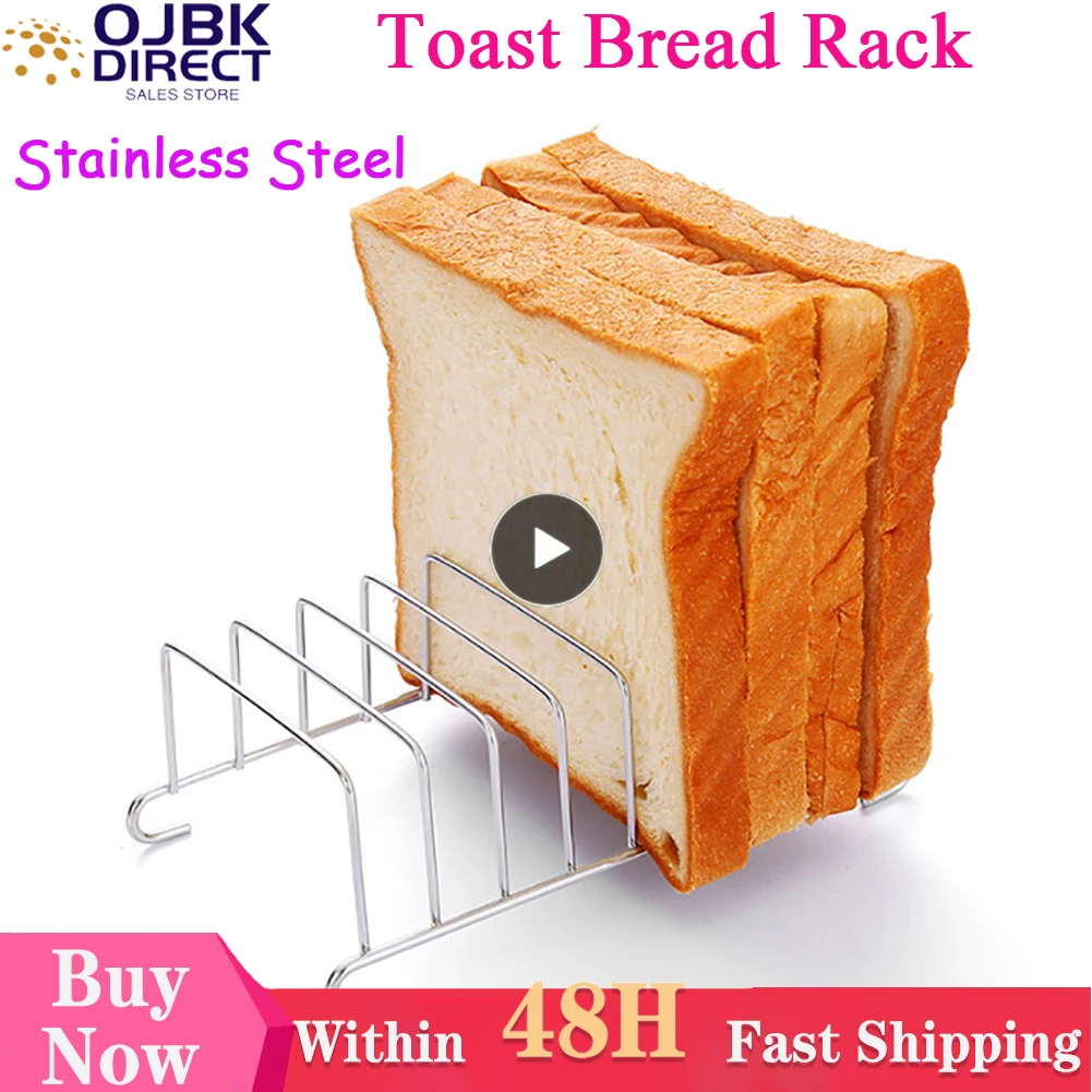 

1Pc Toast Bread Rack Grid Rectangle Bread Rack Portable Cookie Stainless Steel Air Fryer Accessories Baking Tools Kitchen Gadget