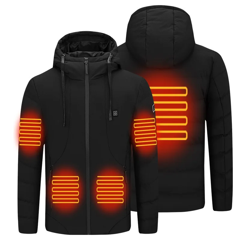 

Fashion Men Jacket Intelligent Fever USB Winter Outdoor Electric Heating Warm Sprots Thermal Coat Clothing Heatable Cotton