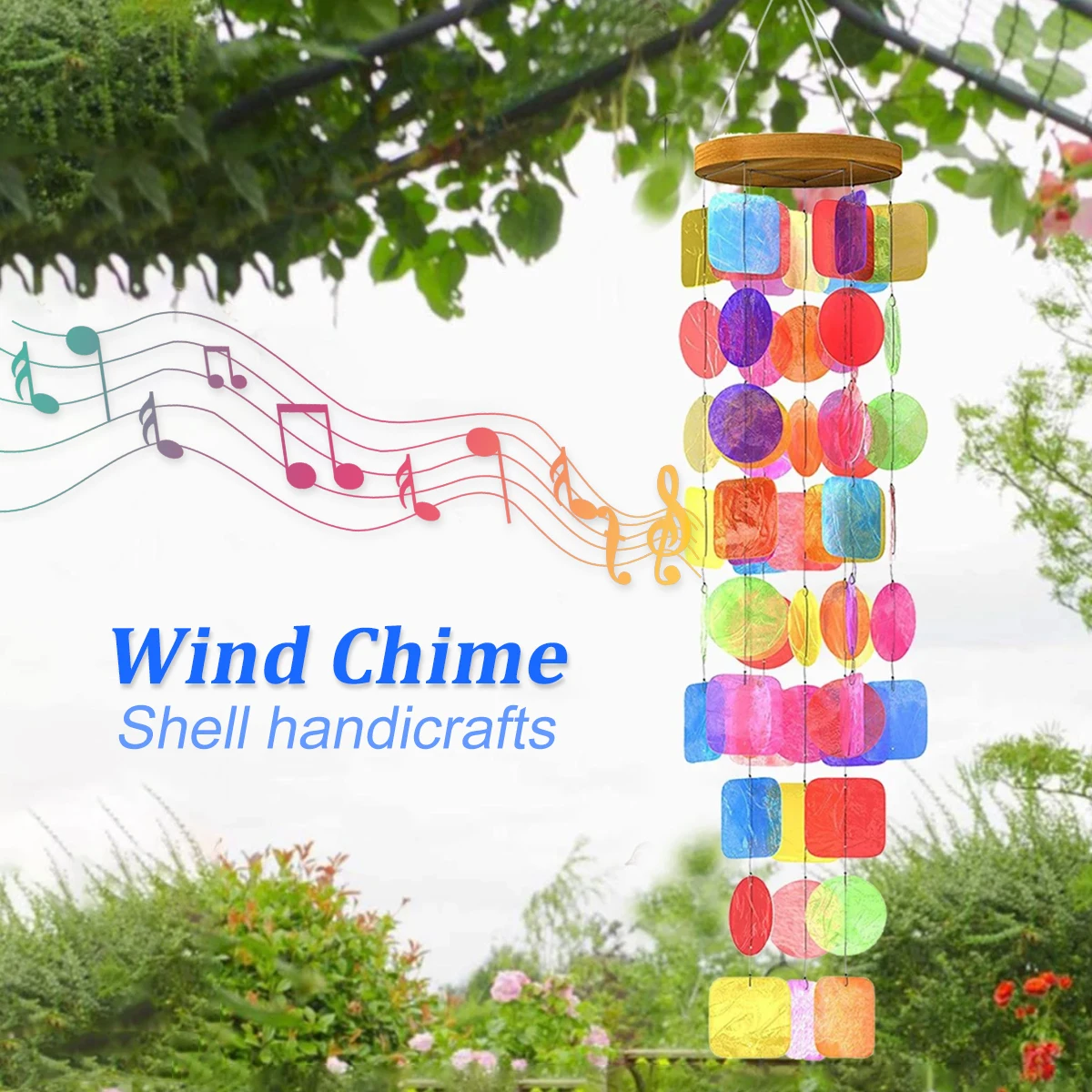 

L Wind Chimes Outdoor Garden Shell Wind Chimes Hanging Ornaments Kids Room Decoration Windchimes for Outdoor Balcony Garden