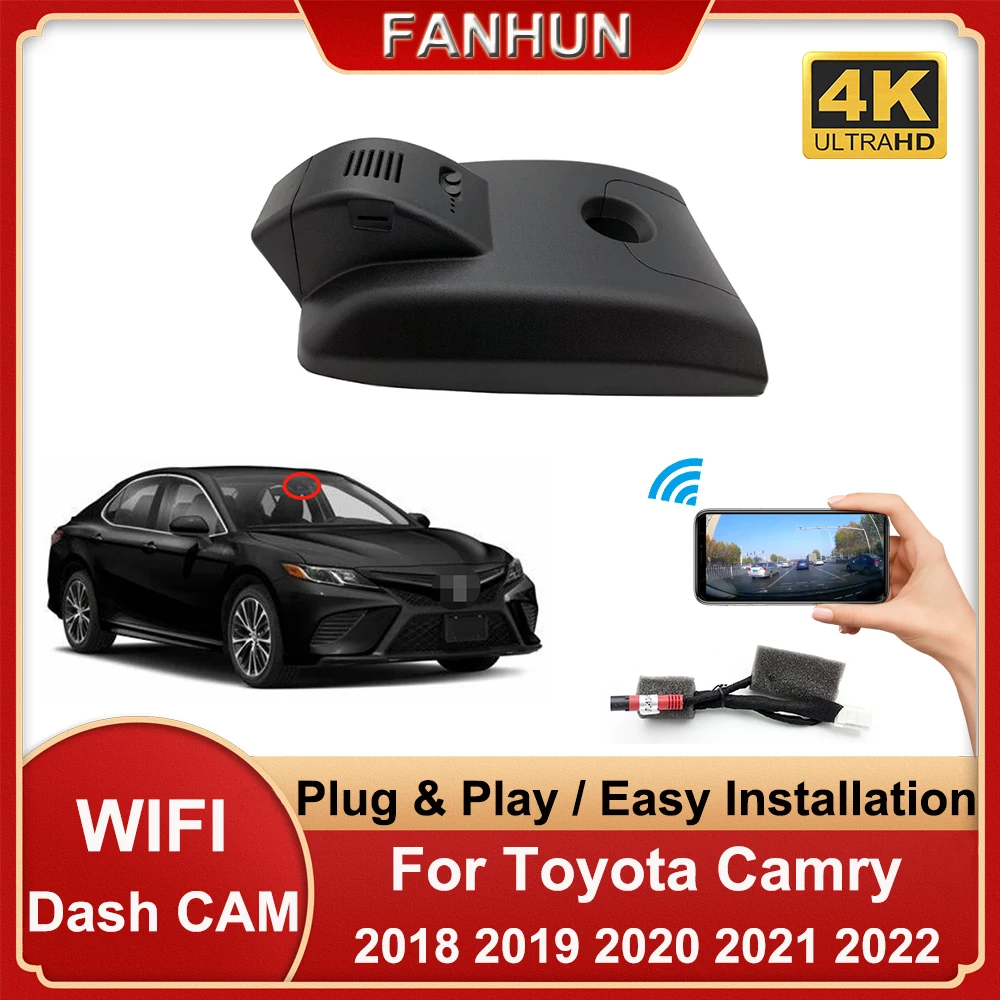 

Видеорегистратор 4K 2160P, Wi-Fi, для Toyota Camry 70/V70/XV70/SE/XLE Hybrid 2018/2019-2022