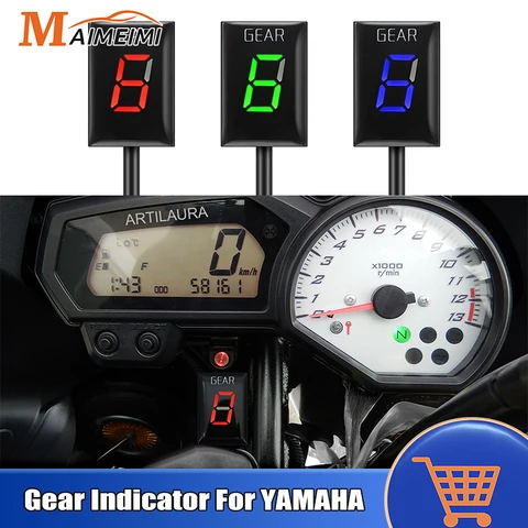 Индикатор переключения передач для мотоцикла YAMAHA YZF-R6 R1 TDM900 XJ6 FZ6 Fazer FZS1000 Fazer, дисплей переключения передач с прямым креплением Ecu, 6 уровней