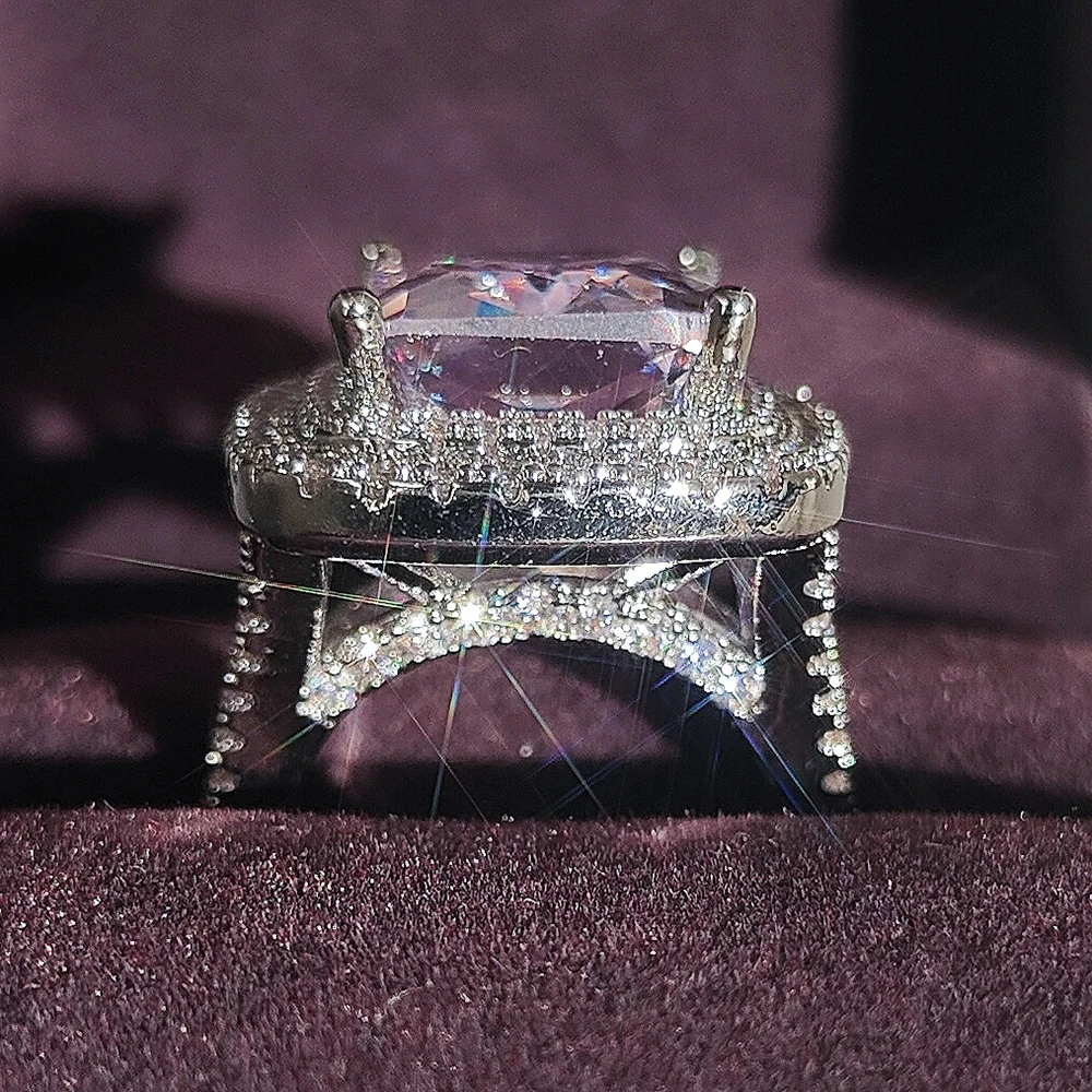 Новинка 2022 роскошное серебристое дизайнерское обручальное кольцо принцессы для