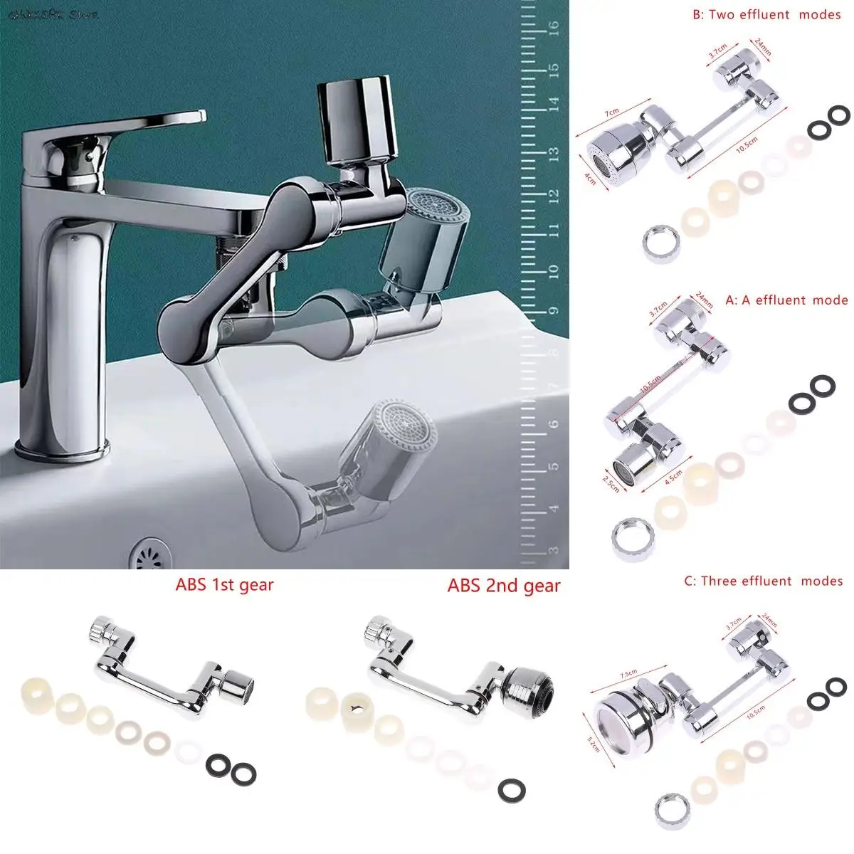

Универсальный вращающийся на 1080 ° смеситель для ванной комнаты