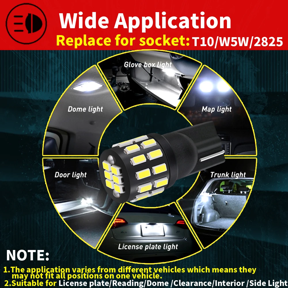 Фото 2 шт. светодиодные лампы Canbus T10 W5W для салона автомобиля Skoda Octavia A7 A5 Fabia Rapid Superb Yeti Felicia Rs Citigo - без ошибок при работе №5