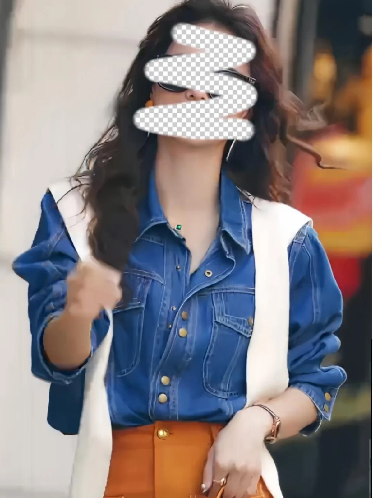 Весенне-осенняя гонконгская рубашка в стиле ретро темно-синяя джинсовая для