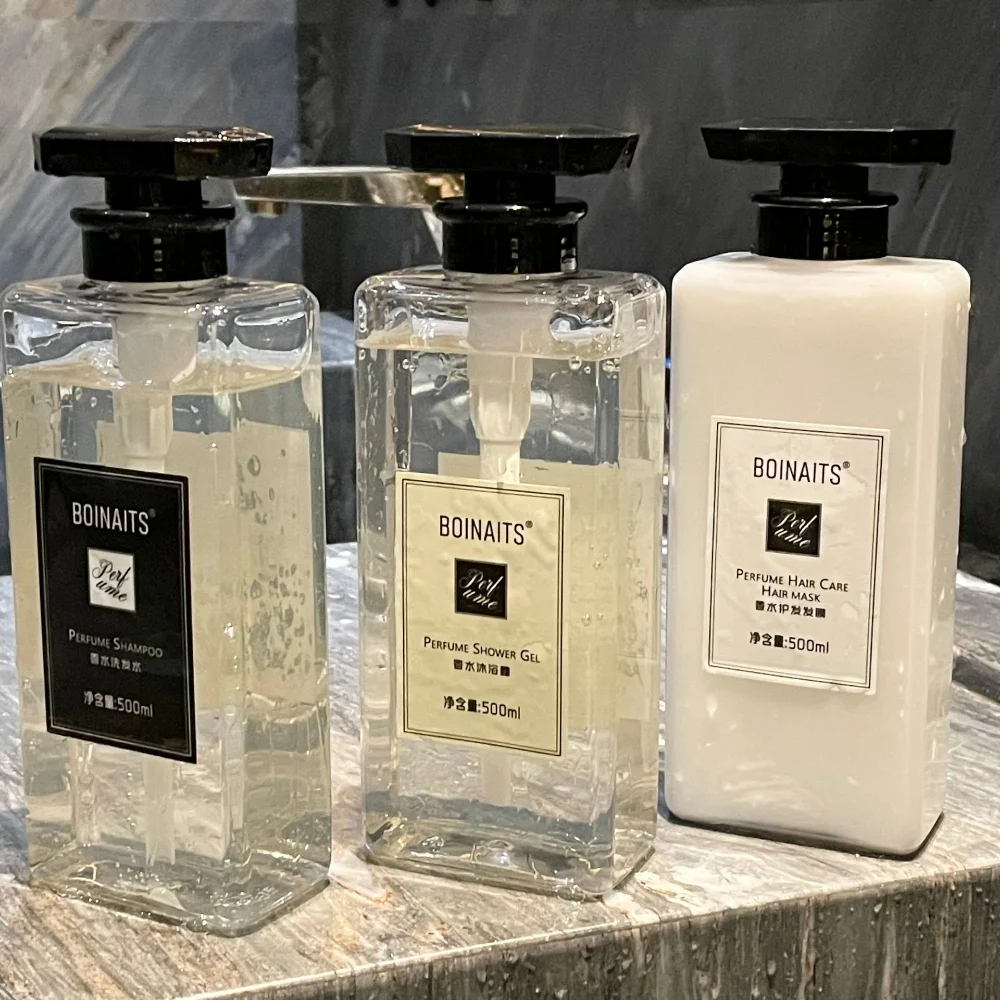 Perfume Shampoo Women's Body Wash Men's and Women's Conditioner Cleansing Set  Black Hair  Shampoo and Conditioner