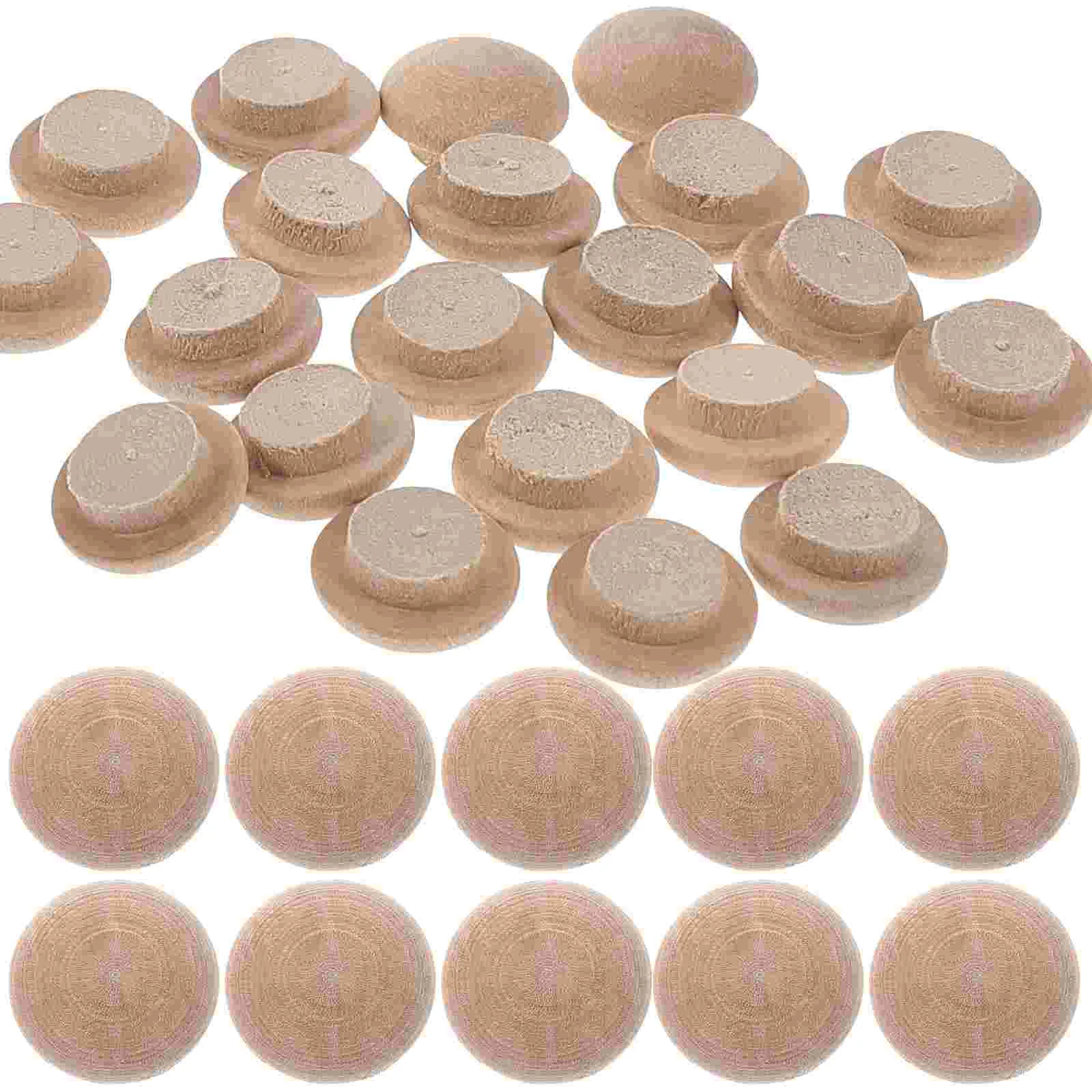 

Hole Plugs Furniture Wooden Caps Screw Covers Holes Decorativewood Cabinet Round Buttons Craft Decoration Inserts End