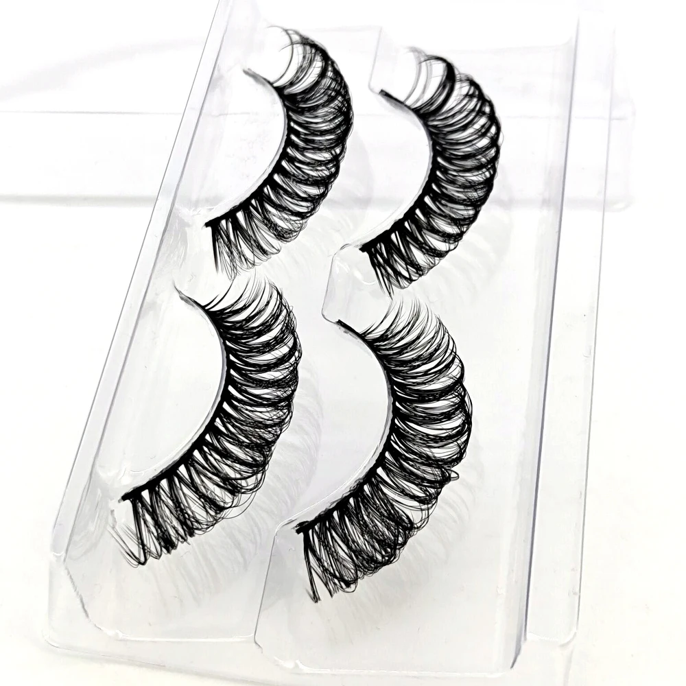 2 пары ресниц D + Curl 13 мм русские объемные норковые ресницы 3D многоразовые пушистые