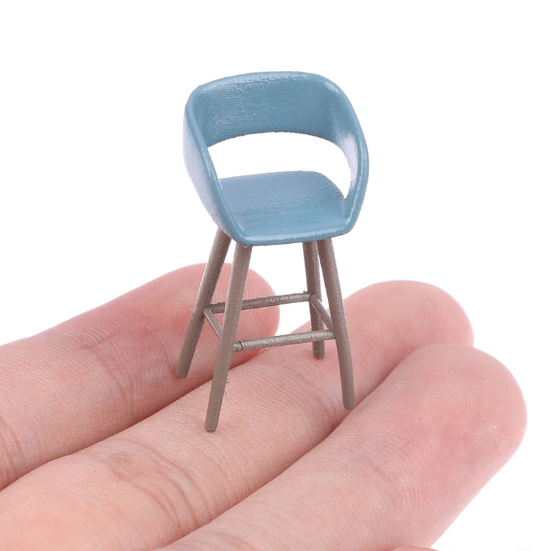 

1PCS Dollhouse Miniature Simulation Bar Chair High Back Chair Model Dolls House DIY Accessories Indoor Scene Decor