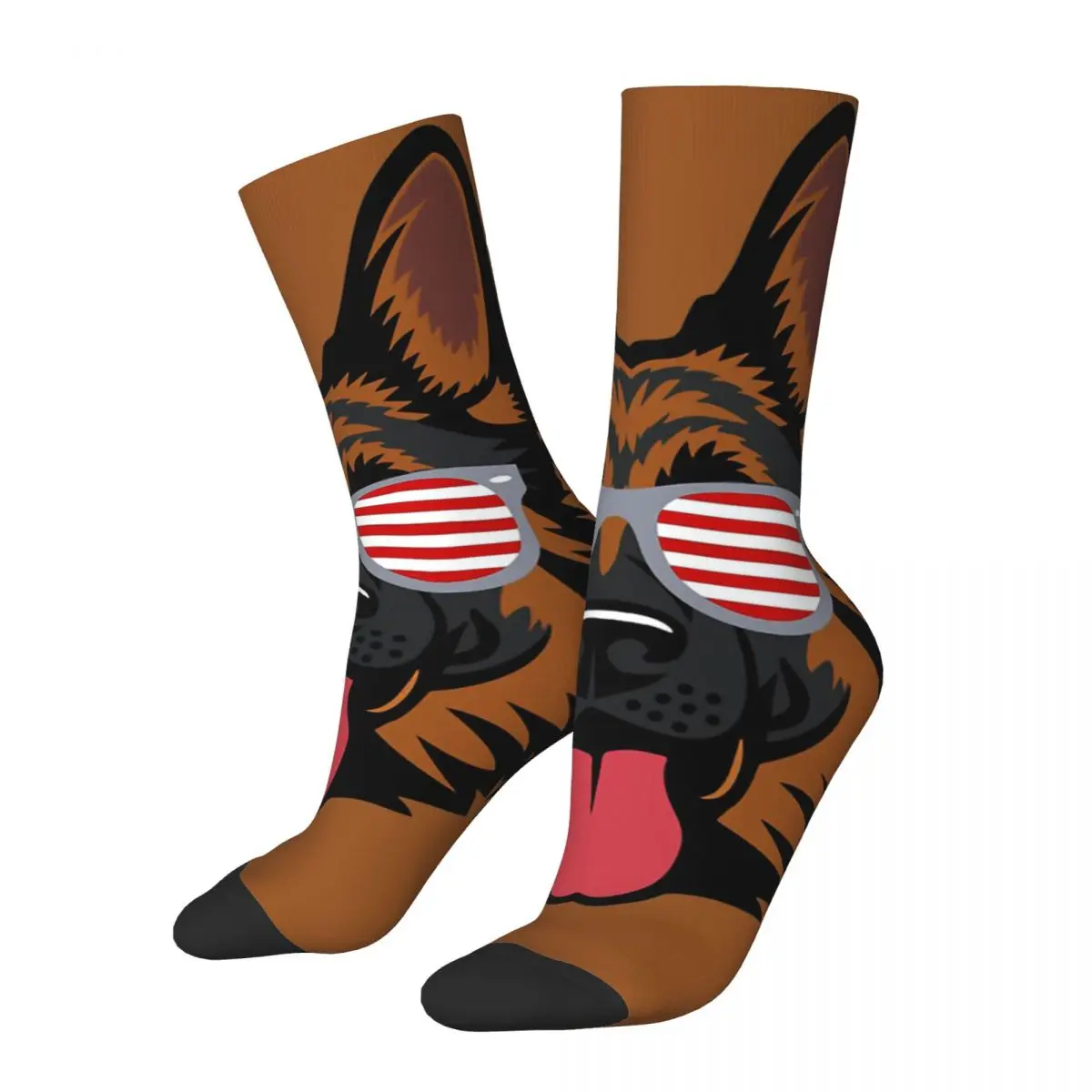 

Funny Crazy Sock for Men German Shepherd Hip Hop Harajuku Cool Dog Hip Hop Fashion Roar Happy Quality Crew compression Sock