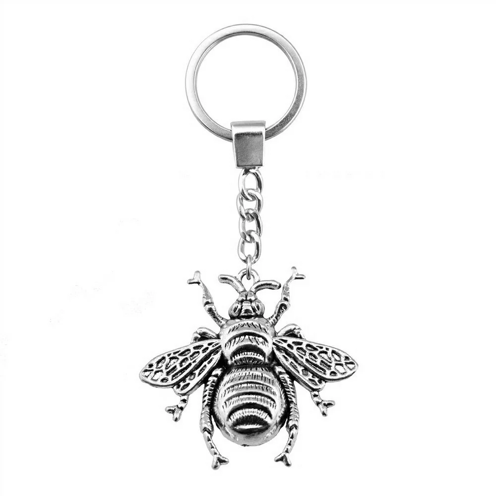 Мужской брелок DIY металлический держатель цепь винтажный 2 цвета 40x38 мм пчела