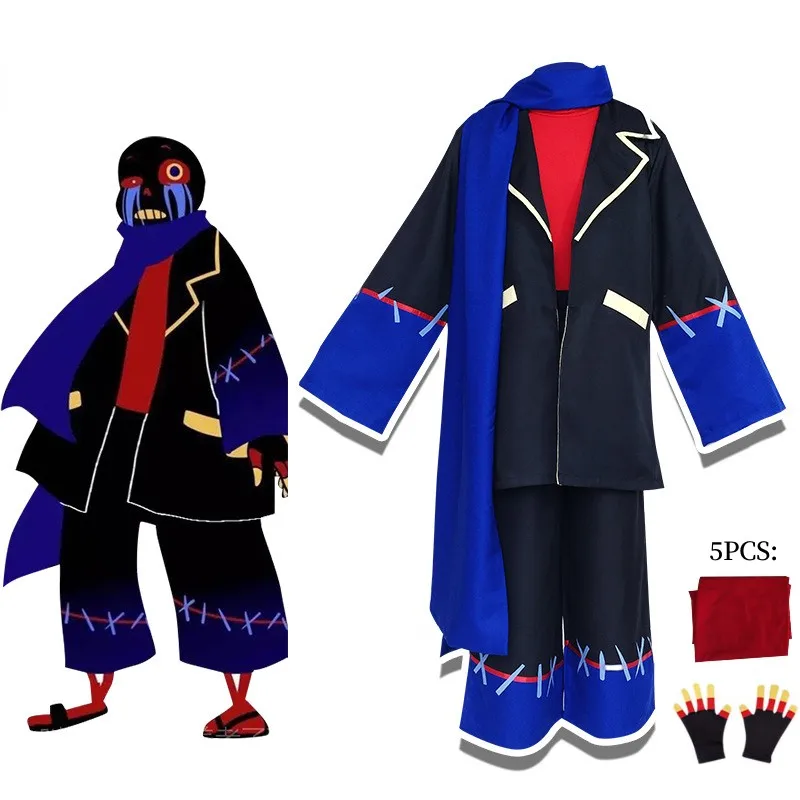 

Game Undertale Au Error Sans Cosplay Costume Halloween Anime Party Adult Men Uniform Coat Pants Scarf Gloves Suit Outfit