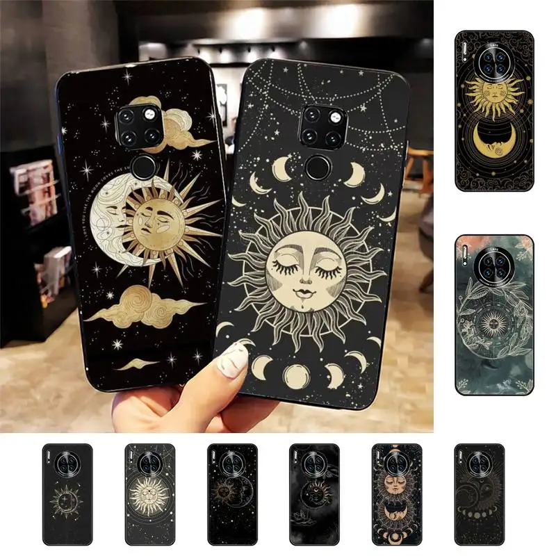 

Funny Sun Moon Face Phone Case for Huawei Mate 20 10 9 40 30 lite pro X Nova 2 3i 7se