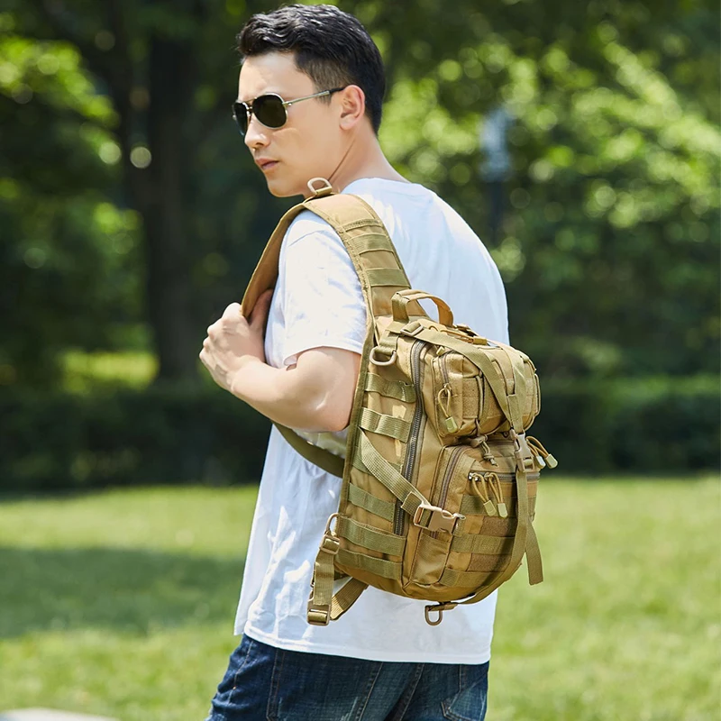 Camping Hiking Waterproof Outdoor Sport Travel Chest Bag Rig Tactical Body Shoulder Phone Sling Bag Chest Bag Pack For Men