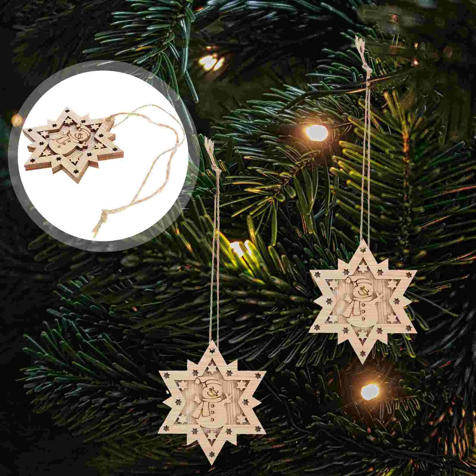 

Wooden Snowflake Christmas Wood Ornament Crafts Diyshapes Xmas Unfinished Tree Hanging Snowflakes Chips Pendant Wreath Tag Gifts