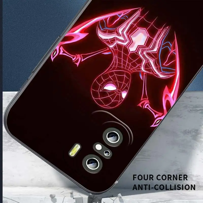 Marvel Spiderman logo Phone Case For Xiaomi Redmi K50 K40 Gaming A1 11 Prime 10 10C 9AT 9A 9C 9T 8 7A 6A 5 4X 5G Black Cover