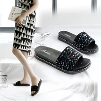 size 36 41 summer women casual shoes fashion womans slippers blingbling woman slides outside sandals flat bedroom floor shoes