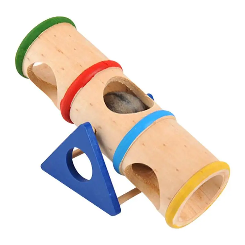 

Wood Mouse Tunnel Tube Wooden Mouse Tube With Tree Holes Dwarf Mice Chew Cage Accessories Small Animal Hollow Trunk Hideout For