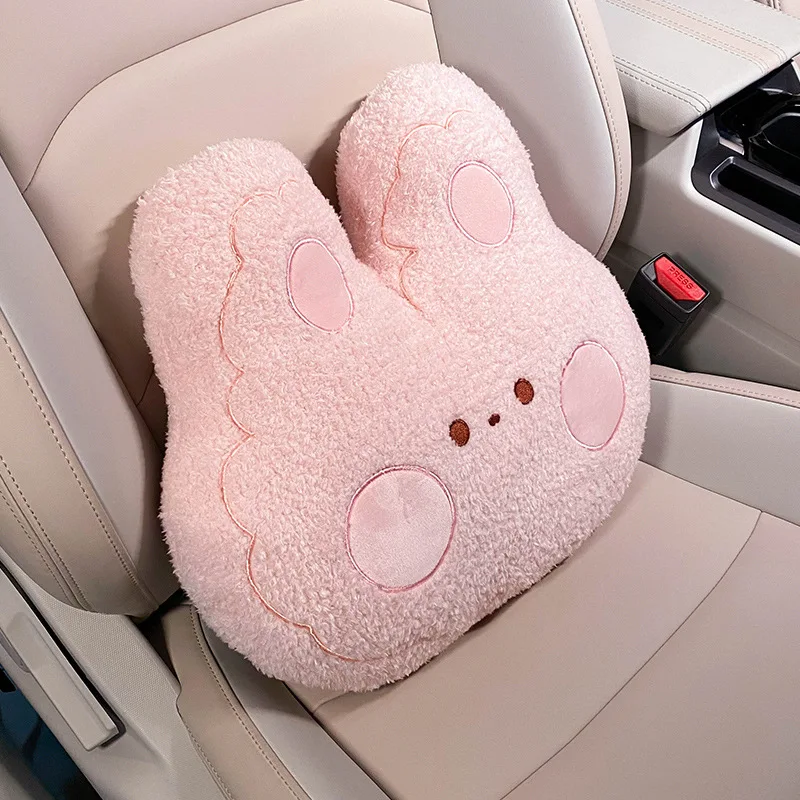 Cute Car Neck Pillow Cartoon Animal Headrest Travel Rest Cushion Plush Auto Seat Neck Lumbar Support Car Interior Accessories images - 6