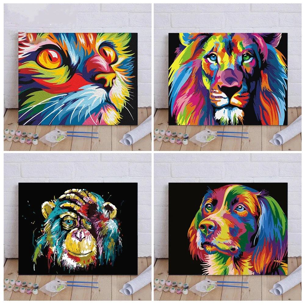 

Набор для рисования по номерам на холсте «животные»