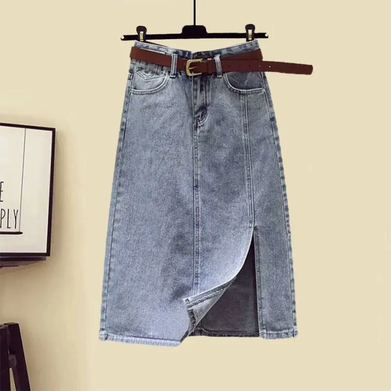 Женский комплект из двух предметов трикотажный свитер с высокой талией и