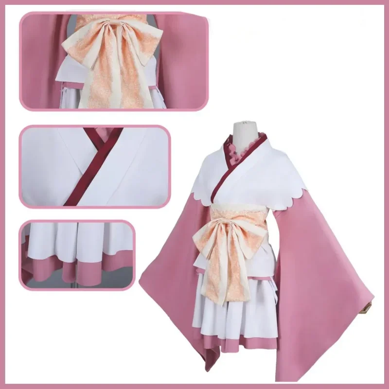 FC6Anime Game Senren*Banka Murasame Косплей Костюм Парик Розовое японское кимоно Юбка Пальто