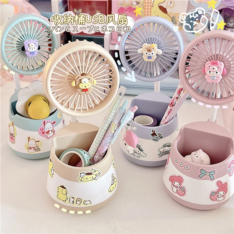 

Кулер Kawaii Sanrioed с изображением аниме, Usb, подставка для ручек, для хранения, для девочек