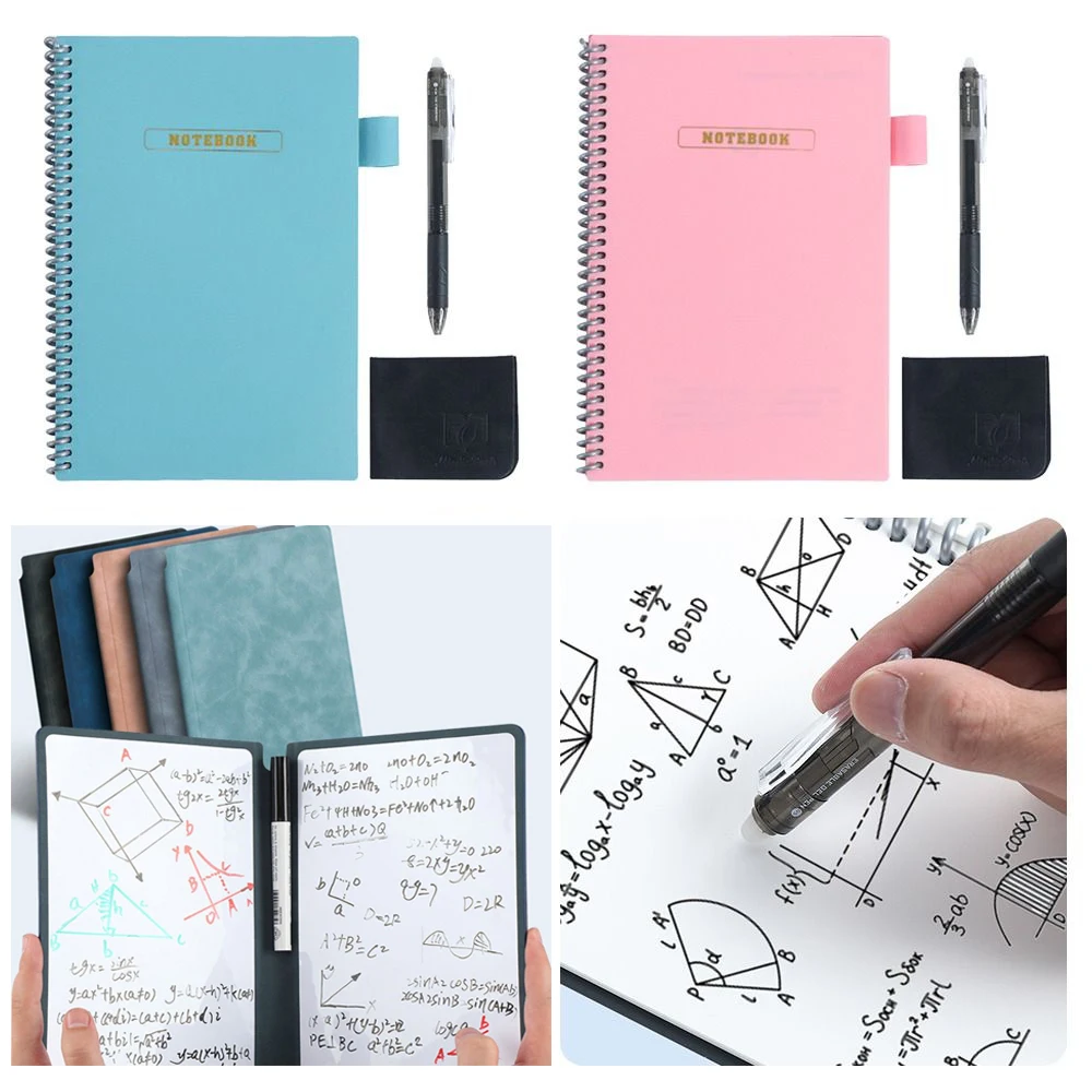 

Paper Wirebound Notepad Smart Portable Reusable Book Erasable Notebook Portable Notepad Blank Note Waterproof Notebook Spiral