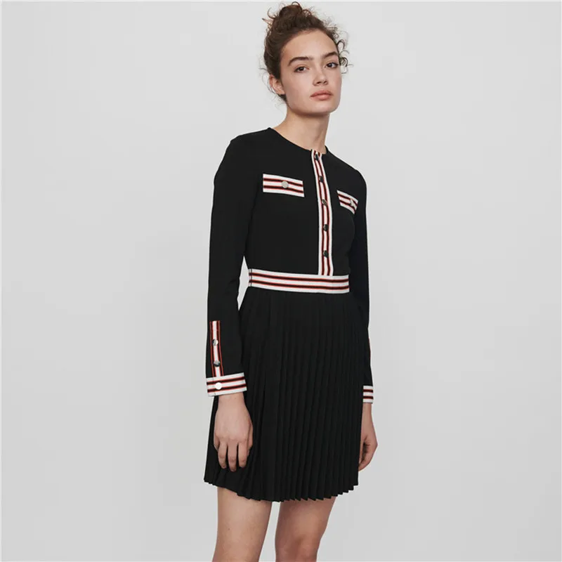 New Woman Dress Long Sleeve Dresses for Women Fashion Striped Knit Dress Casual Spring Summer Dresses for Women