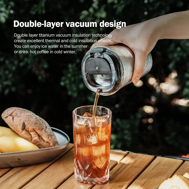 380 мл титановая изолированная чашка для питья с двойными стенками вакуумная